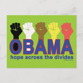 OBAMA HOFFNUNG ÜBER DIE DIVIDES POSTKARTE