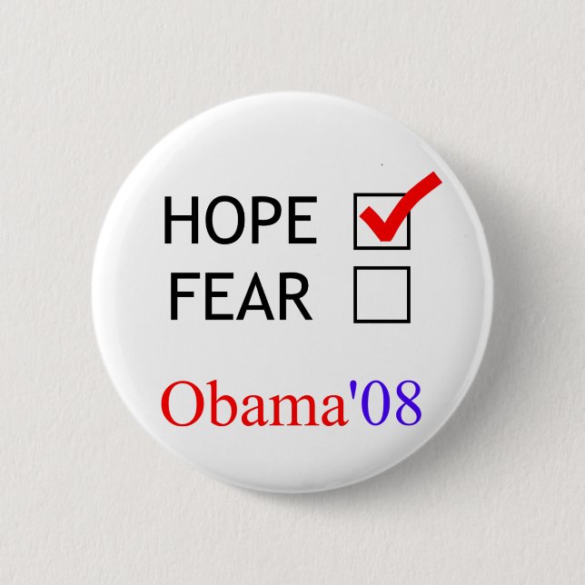 Obama-Hoffnungs-Knopf Button (Vorderseite)