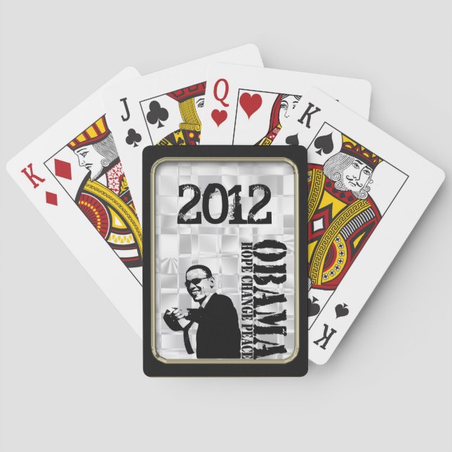 Obama Hope Change Peace Black Frame Bicycle® Play Spielkarten (Rückseite)