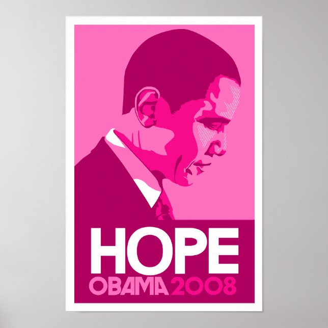 Obama - Hope Dark Pink Poster (Vorne)