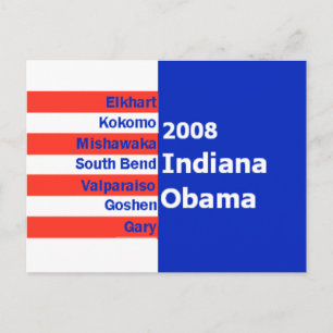 Obama INDIANA Postcard Postkarte
