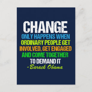 Obama inspirierendes Zitat ändern Politik Postkarte