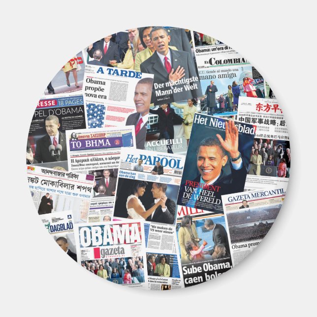 Obama International Inauguration Newspaper Magnet (Vorne)