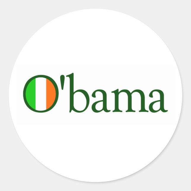 Obama Irish Runder Aufkleber (Vorderseite)