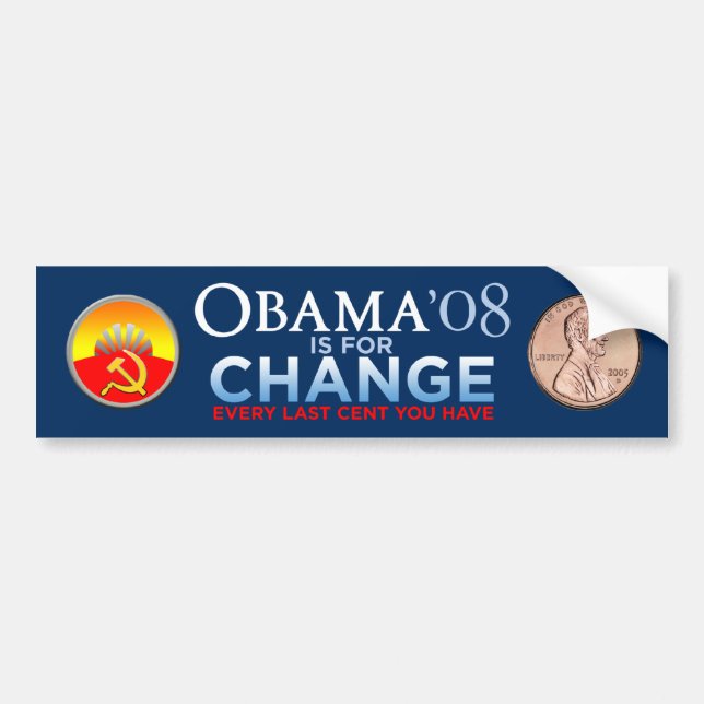 OBAMA IST FÜR IHREN ÄNDERUNG Autoaufkleber (Vorne)
