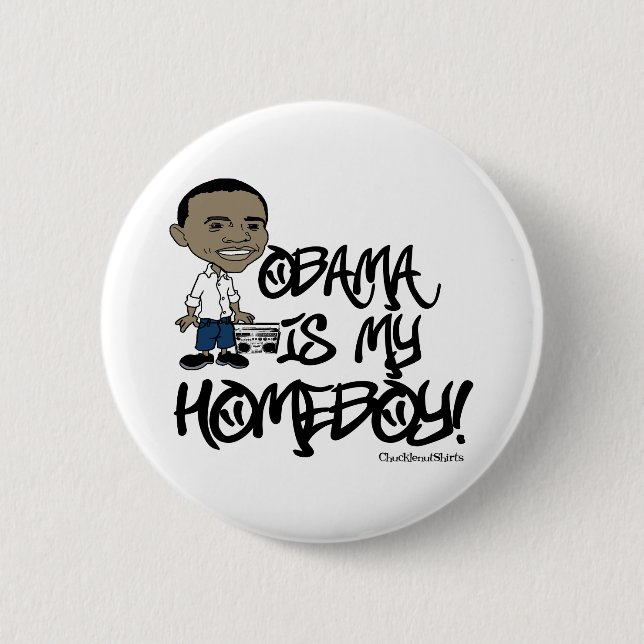 Obama ist mein Homeboy! Button (Vorderseite)