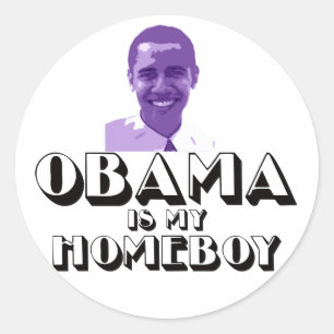 Obama ist mein Homeboy Runder Aufkleber