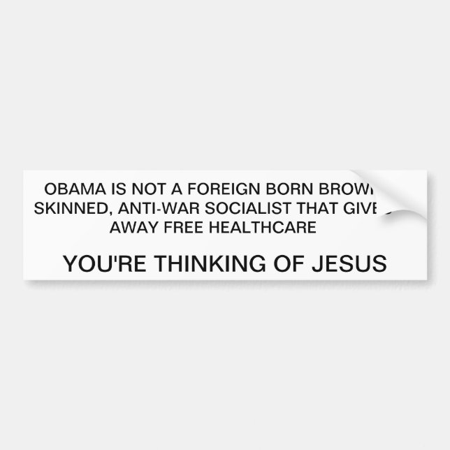 OBAMA IST NICHT JESUS AUTOAUFKLEBER (Vorne)