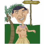 Obama-Karikatur-Foto-Skulptur Freistehende Fotoskulptur<br><div class="desc">Obama an seinem Geburtsplatz Hawaii,  welches ja das hula,  mit einem Sprichwort von seiner Kampagne "tut,  können wir!" Sehen Sie meine anderen Skulpturkarikaturen: Reagan,  Palin,  Washington,  Lincoln, </div>