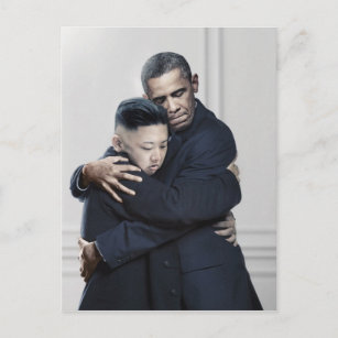 Obama Kim Jong Un Nordkorea Liebe Postkarte