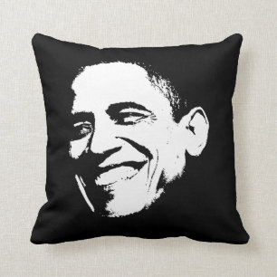 Obama-Lächeln-Schablonen-Seite Kissen