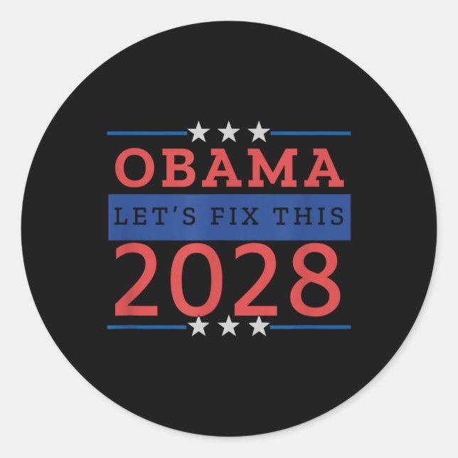 Obama Lasse 2028 Korrektur Runder Aufkleber (Vorderseite)