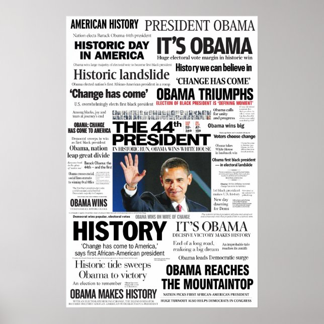 Obama : Le 44ème Affiche du Président (Devant)