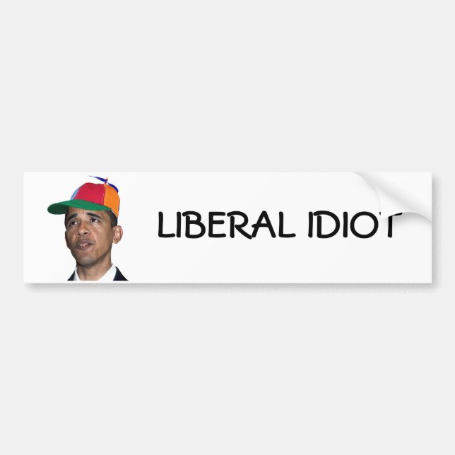 Obama, LIBERALER IDIOT-Aufkleber Autoaufkleber (Vorne)
