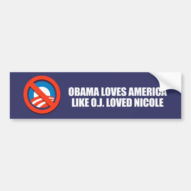 OBAMA-LIEBEN AMERIKA MÖGEN O.J. LOVED NICOLE AUTOAUFKLEBER (Vorne)