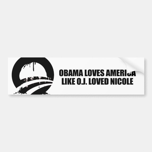 OBAMA-LIEBEN AMERIKA MÖGEN O.J. LOVED NICOLE AUTOAUFKLEBER (Vorne)