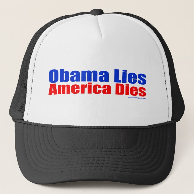 OBAMA LIEGT AMERIKA-WÜRFEL TRUCKERKAPPE (Vorderseite)