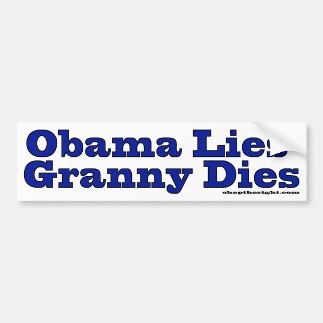 Obama liegt Oma-Würfel Autoaufkleber (Vorne)