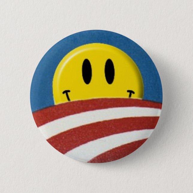 Obama-Logo-Gesichts-Knopf Button (Vorderseite)