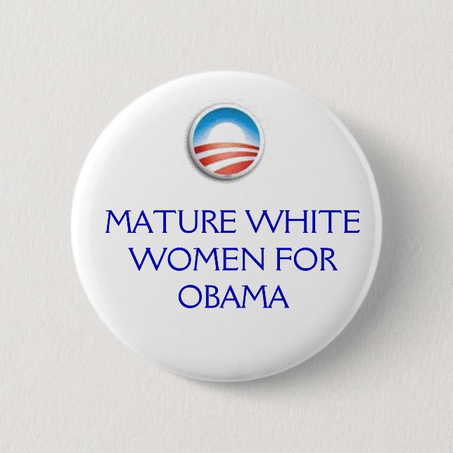 Obama-Logo, REIFE WEISSE FRAUEN FÜR OBAMA Button (Vorderseite)