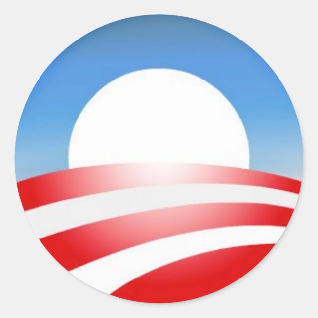Obama-Logo Runder Aufkleber (Vorderseite)