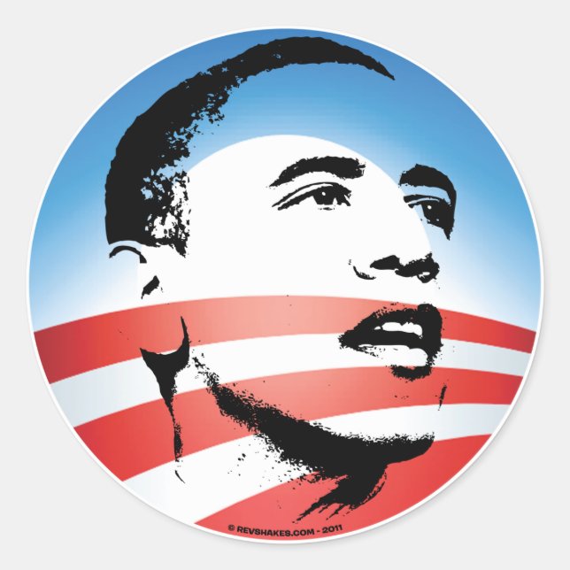 Obama-Logo - Schlicht Runder Aufkleber (Vorderseite)