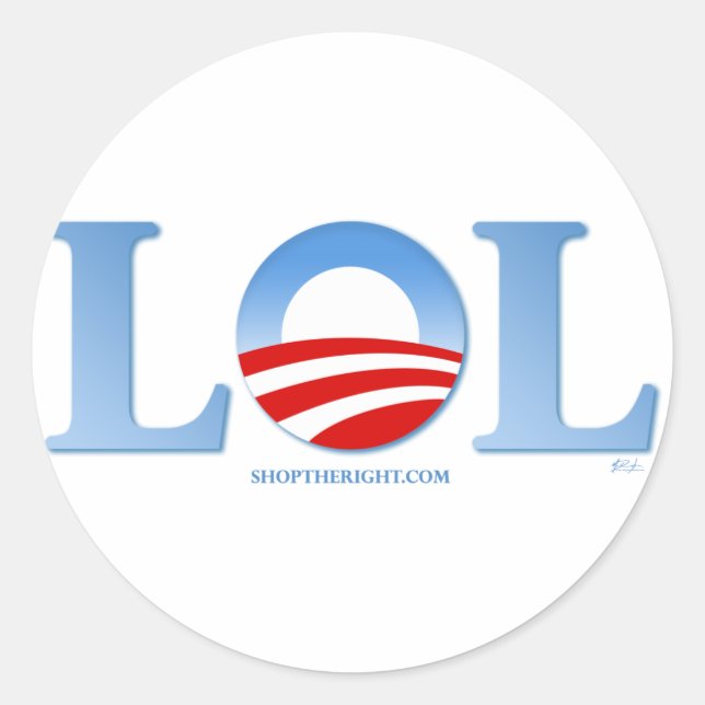 Obama LOL Runder Aufkleber (Vorderseite)
