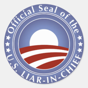 Obama Lügner-in-Leiter Runder Aufkleber