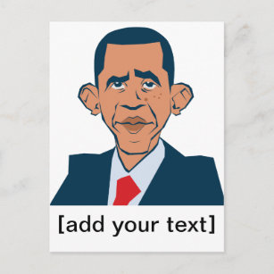 Obama - lustiges Portrait Postkarte