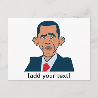 Obama - lustiges Portrait Postkarte