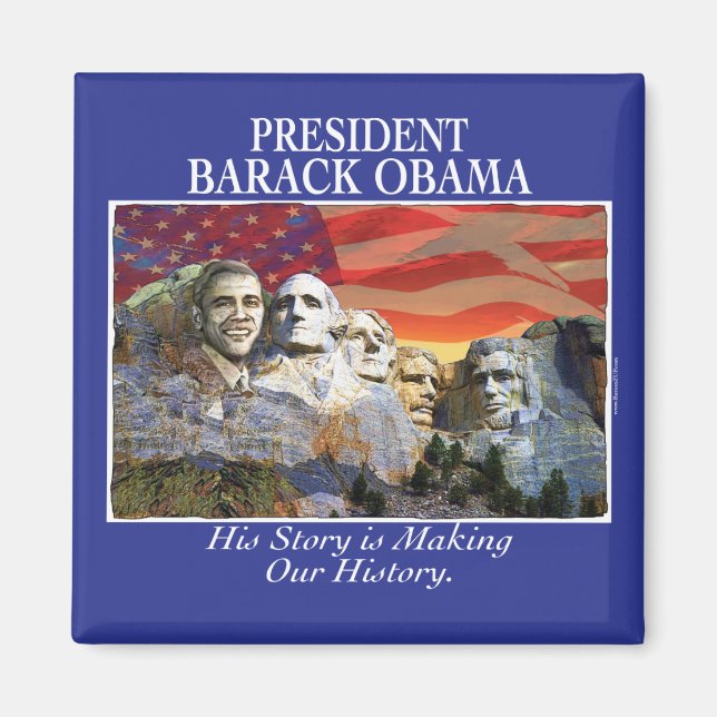 Obama macht Geschichte zum Mount Rushmore Magnet (Vorne)