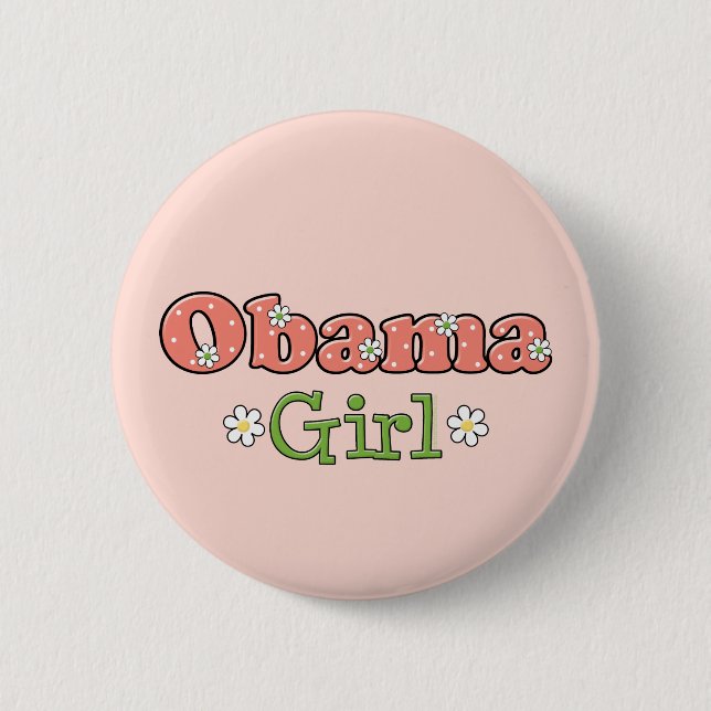 Obama-Mädchen-Barack Obama Knopf Button (Vorderseite)