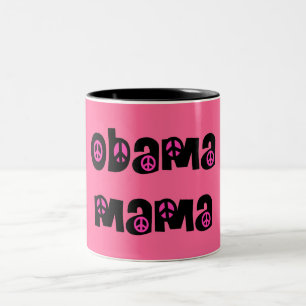 Obama-Mama-Tasse in Rosa und Schwarz Zweifarbige Tasse