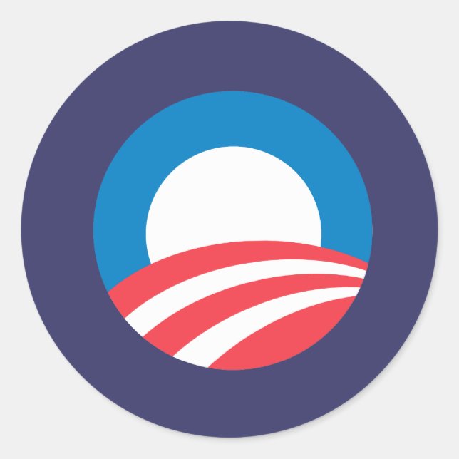 Obama O Runder Aufkleber (Vorderseite)