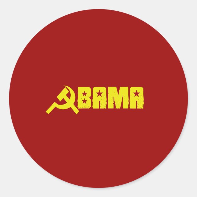 Obama - Obama ist Kommunist Runder Aufkleber (Vorderseite)