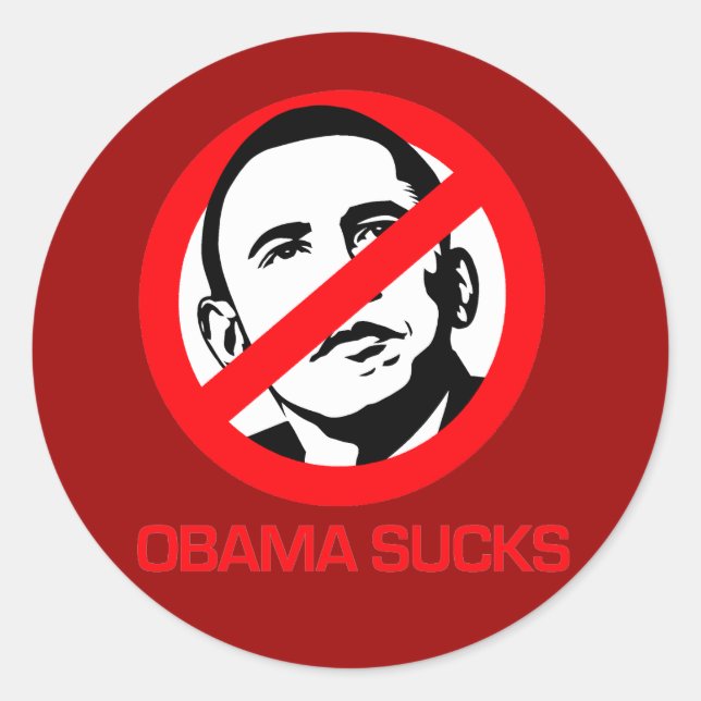 Obama - Obama Sind zum Kotzen Runder Aufkleber (Vorderseite)