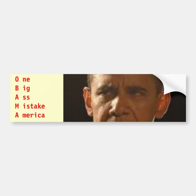 Obama, OneB ig A SS M istakeA merica Autoaufkleber (Vorne)