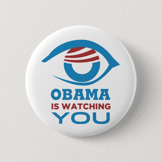Obama PASST SIE Obama-Auge PRISMA auf Button (Vorderseite)