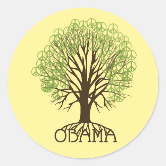 Obama Peace Tree Sticker (Vorderseite)