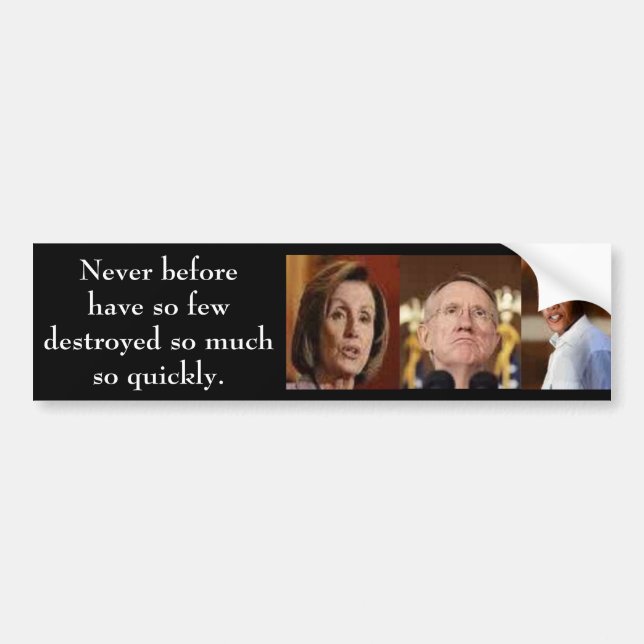 Obama Pelosi-Reid nie vorher Autoaufkleber (Vorne)