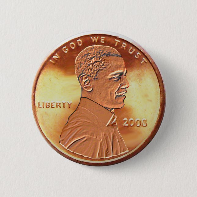 Obama-Penny-Knopf Button (Vorderseite)