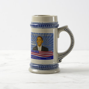 Obama Philadelphia GedenkStein Bierglas