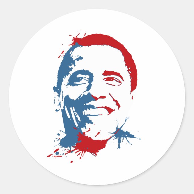 Obama platsch runder aufkleber (Vorderseite)