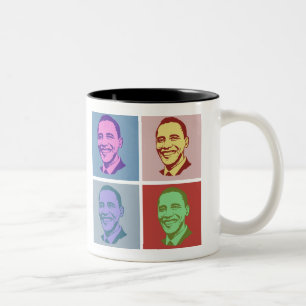 Obama Pop-Art Zweifarbige Tasse