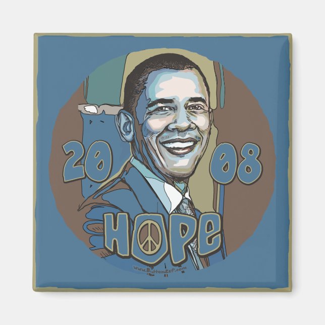 Obama Portrait 2008 Hoffnung Magnet (Vorne)