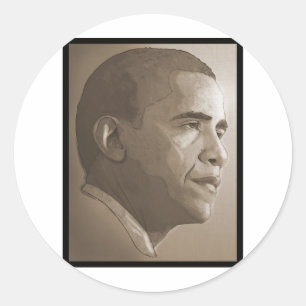 Obama Portrait Runder Aufkleber