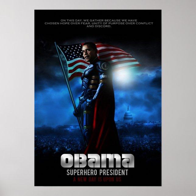 OBAMA POSTER Super Hero President (Vorne)