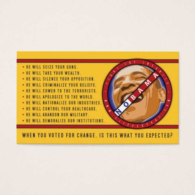 Obama "Quand vous avez voté pour le changement..." (Devant)