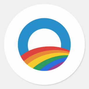 Obama Rainbow Runder Aufkleber