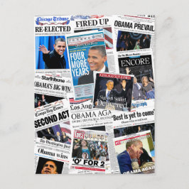 Obama remporte la carte postale Collage de journau